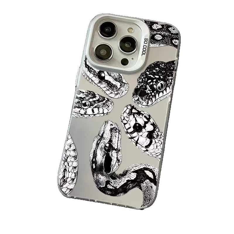 Personalidad serpiente de cinco cabezas para Apple 16plus funda para teléfono móvil 15promax nuevo 14 tendencia 13pro creativo 12X