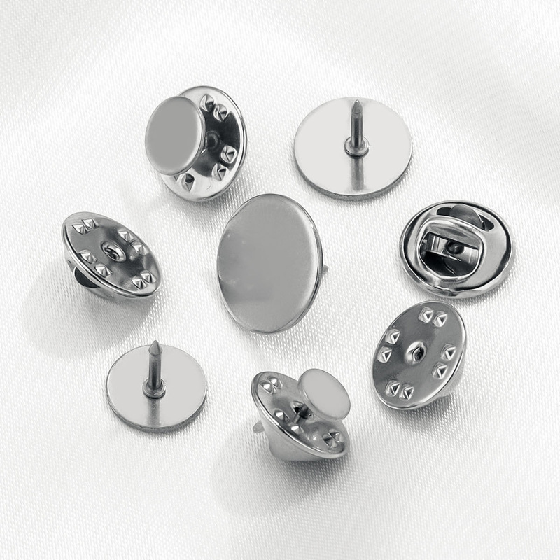 Stainless Steel Flat Brooch Spur Butterfly Buckle DIY Handmade Base Holder Badge Clip Buckle Jewelry Accessories