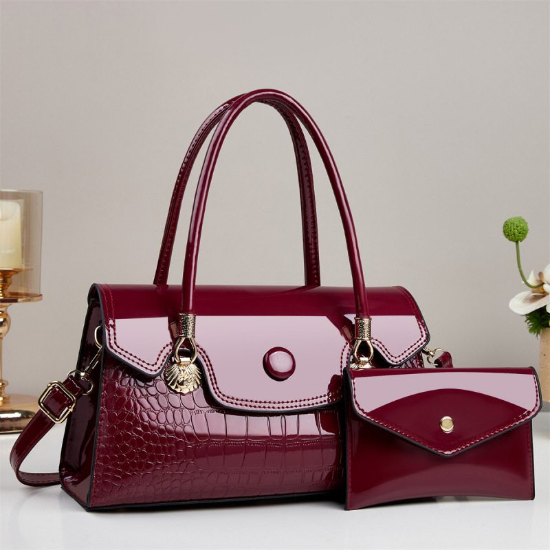 Dos piezas de paquete de bolsos de moda casuales bolsos de hombro con patrón de piedra bolsos de moda versátiles bolsos transfronterizos