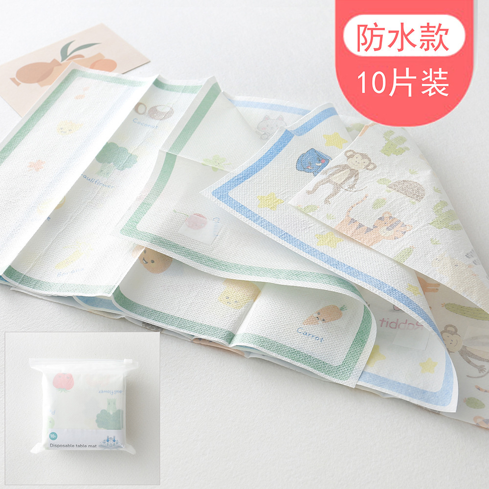 Disposable Placemats Waterproof and Oil-Proof Baby Tablecloths Baby Portable Table Mats Tablecloths Kidsren's Placemats Eating Table Mats