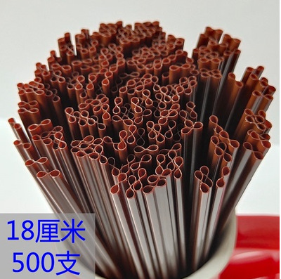 B tipo doble agujero 3 Agujero hogar agitación paja 100 desechable sola bolsa de película de plástico de grado alimenticio paja de café