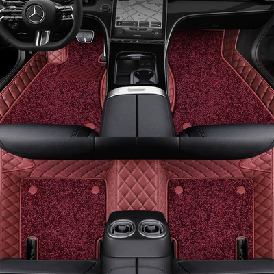 Ayaqaltılar (Kovriklər) Mercedes-Benz C260L E300L A180L - bordeaux-red-imitation-cashmere-double-layered-foot-pads