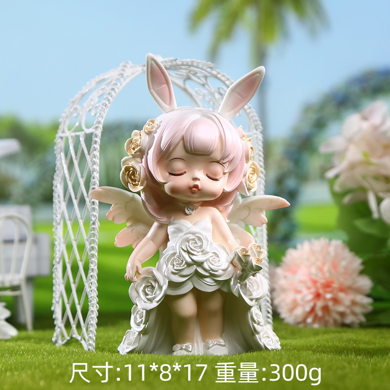 白月星河安妮摆件 卡通女孩树脂工艺品桌面摆件卡通可爱安妮礼物|undefined