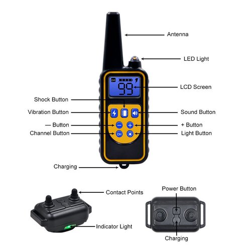 Pet supplies dog training device, anti-barking device with remote control, long-distance training dog shock collar, Amazon dropshipping