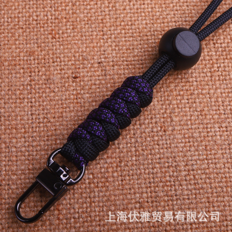 Z20 fabricante en stock color paraguas cuerda tejida clave cuerda teléfono móvil equipo electrónico tarjeta cordón contraste color tejido