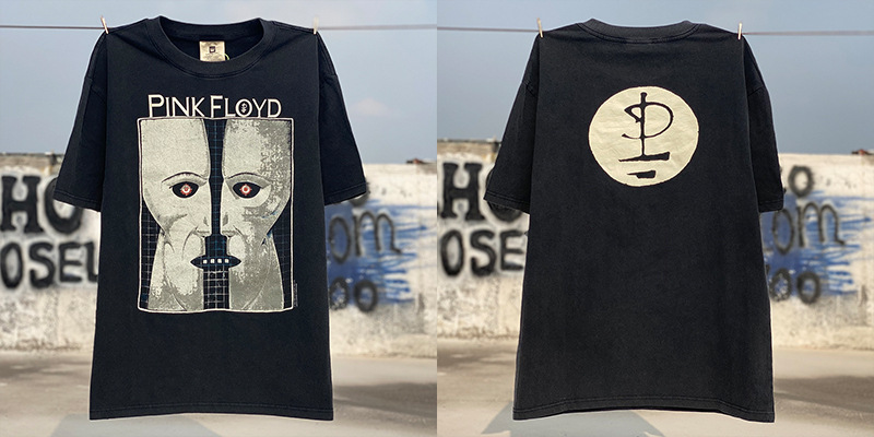 Vintage lavado viejo vintage manga corta marca de moda americana niebla calle suelta VTG casual cuello redondo hombres y mujeres camiseta