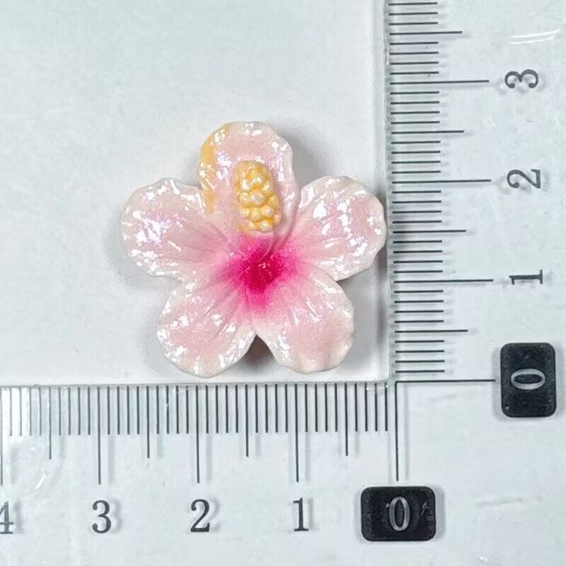 カラフルなグラデーション 5 花びら花の雄しべ樹脂アクセサリーヘアピンヘアロープ携帯電話ケースキーホルダーウォーターカップパッチ DIY|undefined