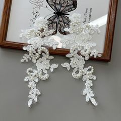 White lace embroidery beaded floral dressmaking stock flower DIY accessories Amazon best-selling