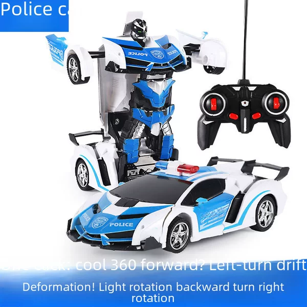 Cross-border children's electric one-button deformation remote control car 1:18 King Kong robot simulation racing model toy