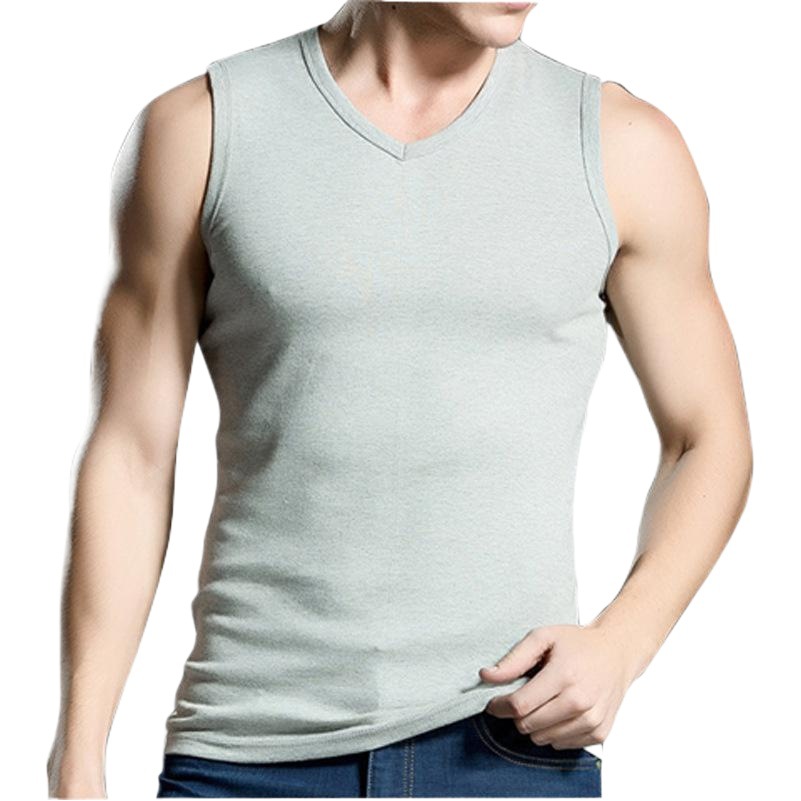 Customized Logo Sports Tank Top for Men, Made of Pure Cotton, 40-Count Combed Cotton Underwear, Wide Shoulder Straps, Spring and Summer All-Cotton Base Layer