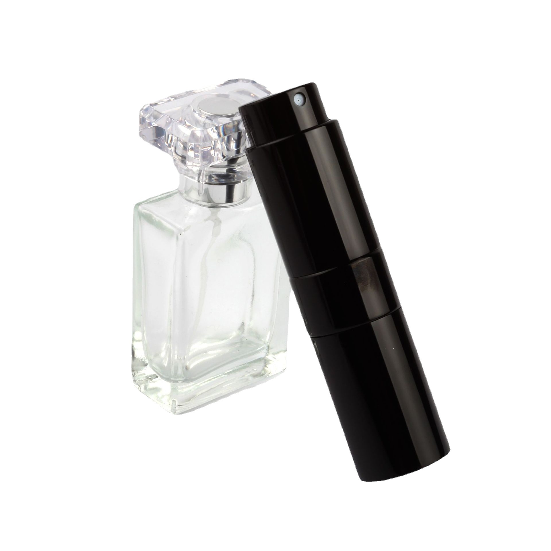 15ML botella de perfume dividida giratoria retráctil botella de perfume de lápiz labial portátil botella de perfume botella vacía botella de spray de vidrio
