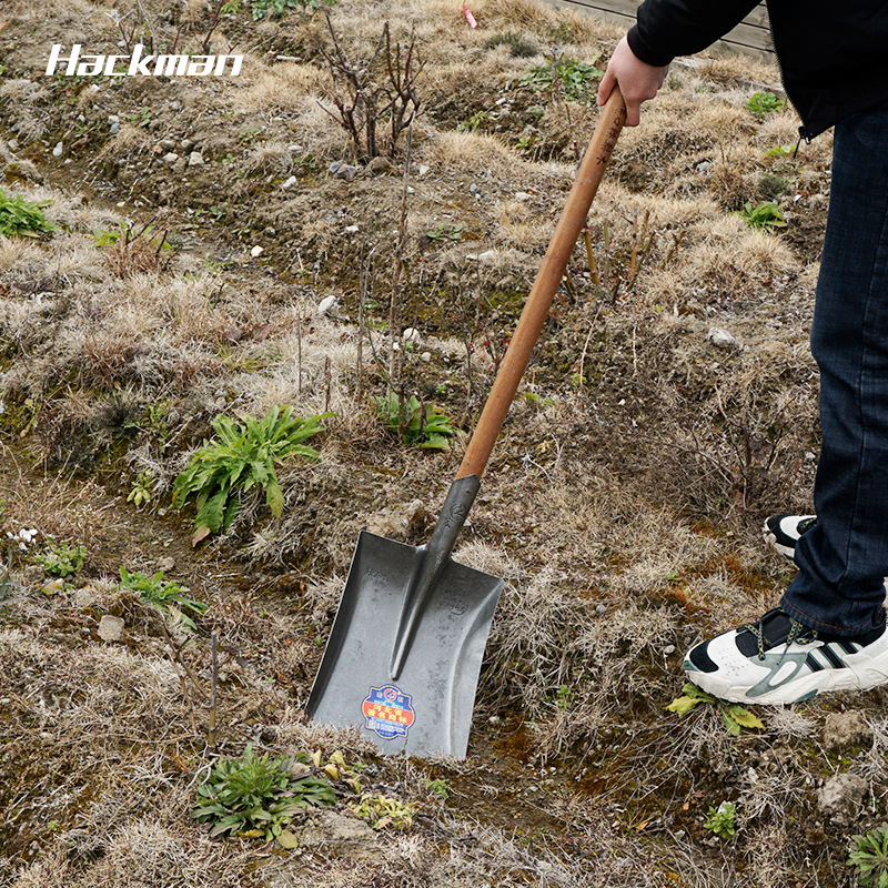hackman户外铁锹农用加厚铁锨挖沙工具军工铲车用铁铲木柄锹铲子