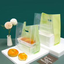 加厚半透明網紅塑料外賣打包手提袋 烘焙沙拉美團包裝禮品手挽袋