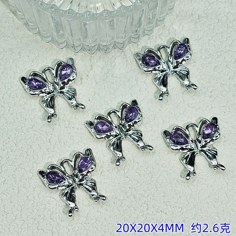 電気泳動 UV 高色保持バタフライペンダントコレクションダイヤモンド合金アクセサリー diy アクセサリーイヤリングネックレスペンダント素材|undefined