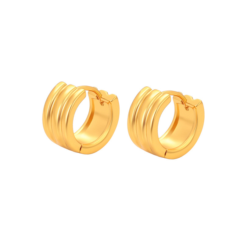 Xuping nueva moda simple brillante geometría auriculares nicho ligero de lujo atmósfera aleación de cobre chapado 24k auriculares para mujeres