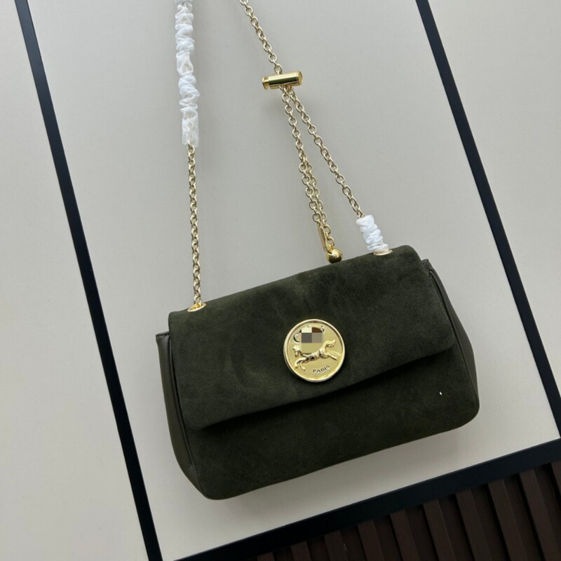 High-End Underarm Bag Chloe's New Autumn and Winter European and American Fashion Black Easy-Pull Ring Buckle Chain Crossbody Small Square Bag