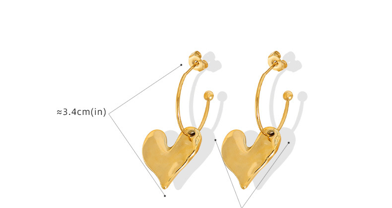Fashion Heart Shape Titanium Steel Earrings Plating Stainless Steel Earrings