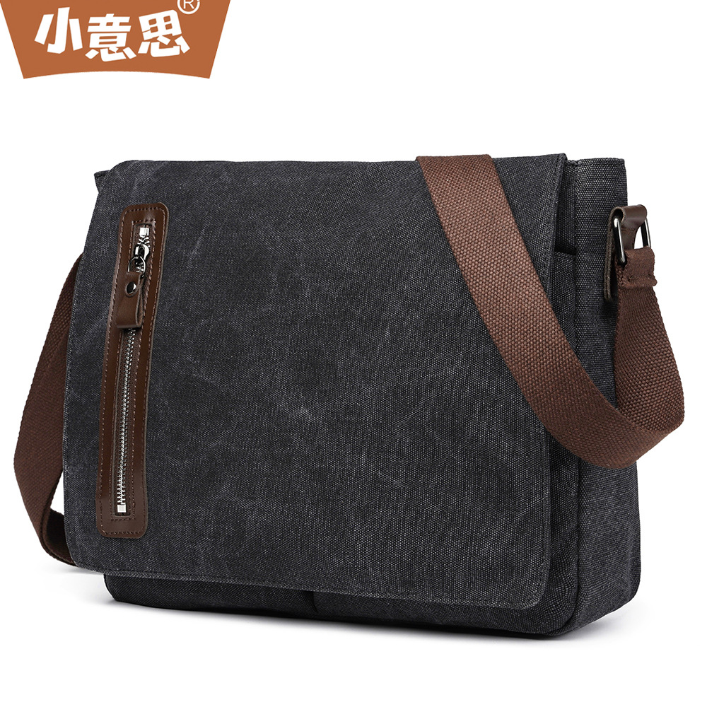 New Canvas Bag, Simple and Casual, Double Shoulder/Single Shoulder Bag, Versatile Crossbody Bag, Travel Bag, Men's Single Shoulder Bag, Korean Style Trendy for Boys