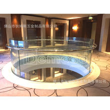 商场中庭圆形玻璃栏杆围栏 别墅中庭栏杆6+6mm夹胶钢化玻璃栏杆