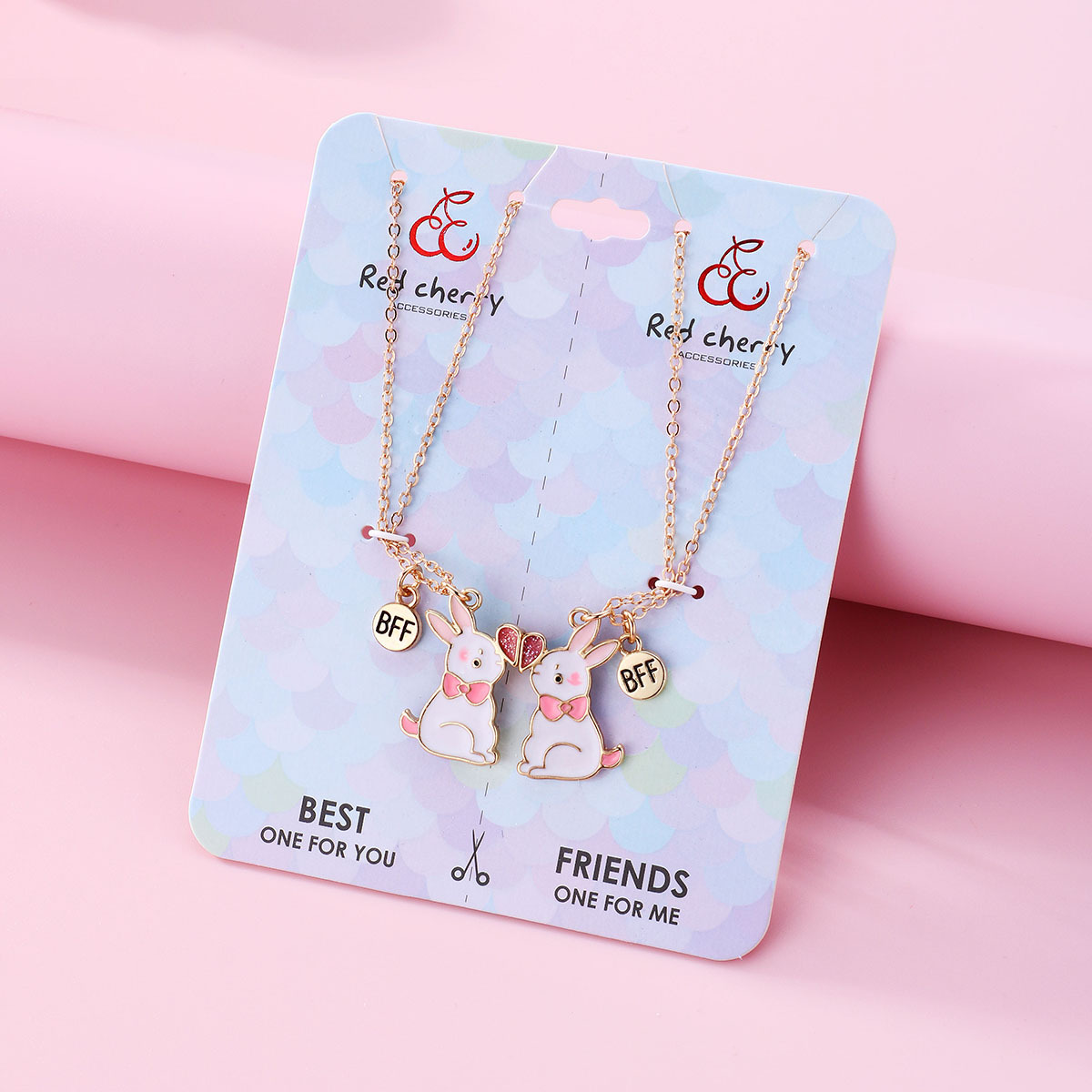 Cute Simple Style Rabbit Heart Shape Alloy Enamel Easter Kid'S Pendant Necklace display picture 8