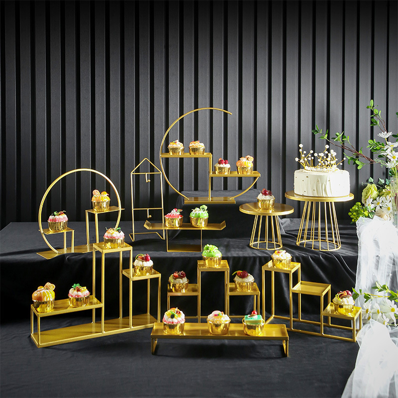 Postre de estilo europeo soporte exhibición decoración de la boda traje simple pastel merienda soporte buffet comida fría té romper Mesa image 26