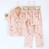 Lapel pink rose three-piece set--H