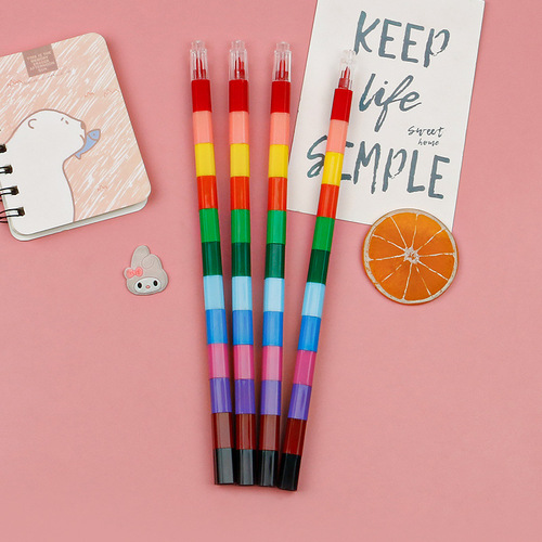 Creative building blocks coloring crayons painting brushes 12 color crayons oil pastels color pens colored student stationery prizes