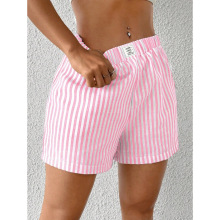 H 71538 Striped high-waist shorts ���Ƹ����Ӽ����ֿ�羳