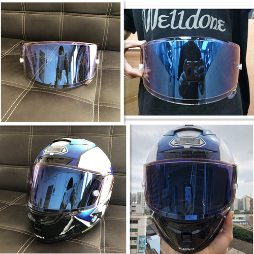 Suitable for SHOEI Z7 X14 RYD helmet electroplated lenses full-face Revo gold red silver blue black lenses anti-fog lenses