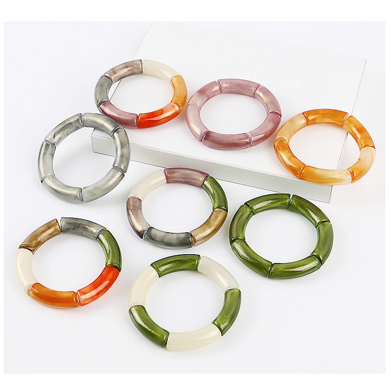 Women's Gender Retro Solid Color Acrylic Bangles Wholesale