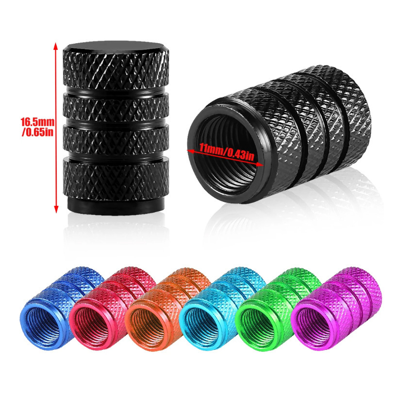 Bicycle Aluminum Alloy Colorful American Knurled Valve Cap Car Tire Valve Cap Car Dust Cap