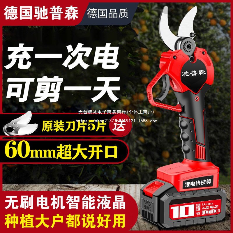 德国进口电动修枝剪果树粗枝剪刀充电式无线锂电园艺树枝电剪