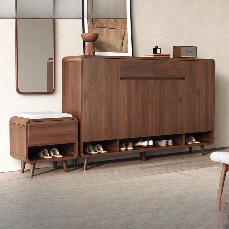 Wooden Shoe Cabinet for Home Entrance, Large Capacity Entryway Cabinet, Integrated Cabinet, New Chinese Style Storage Cabinet