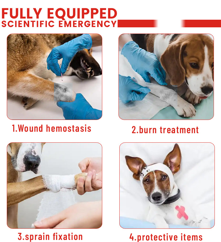 EHBO-set voor huisdieren (katten en honden), opbergtas voor wondverzorging, buitengebruik_voghion.com