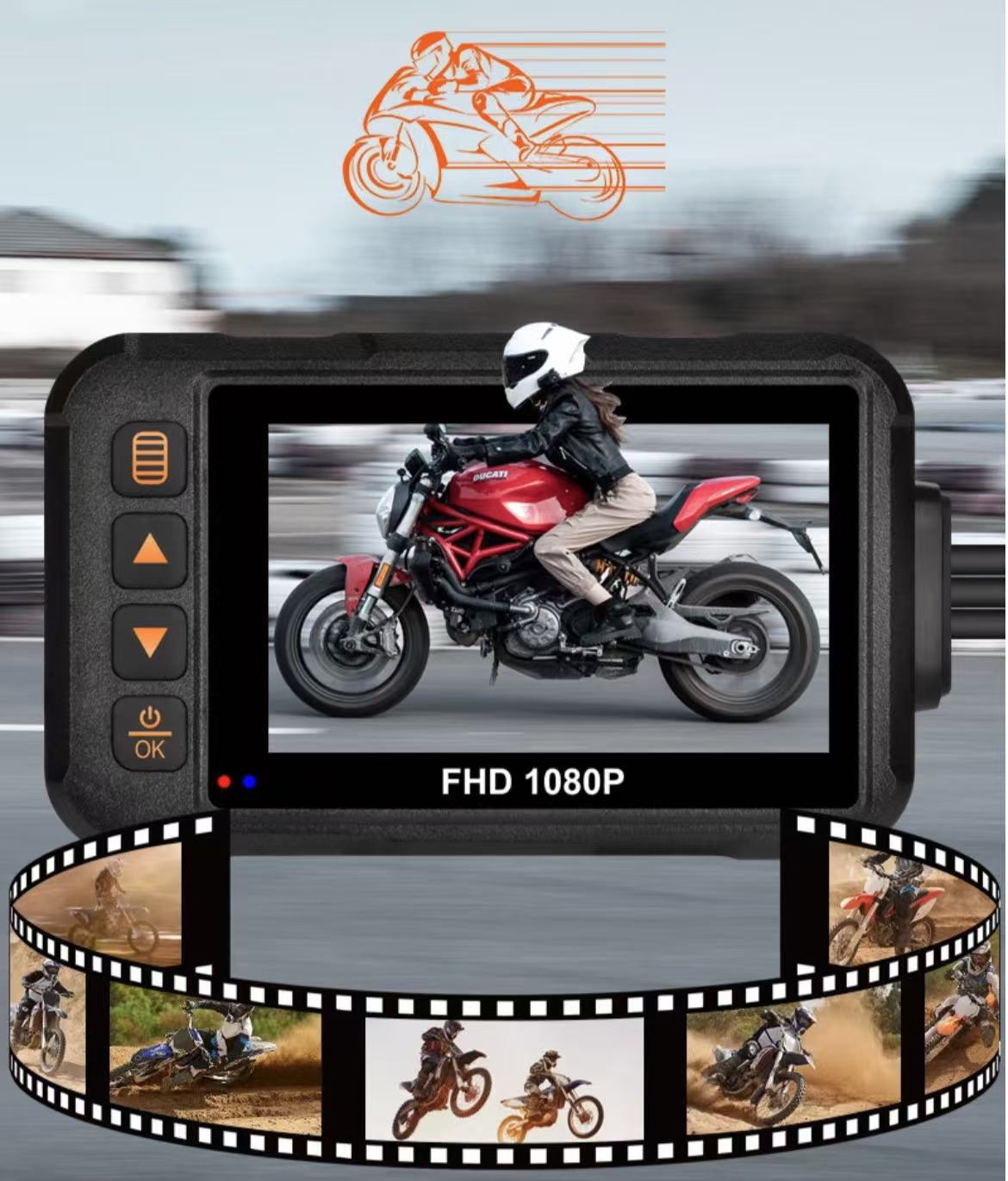 Cross-border locomotive driving recorder HD waterproof double recording 720p riding motorcycle camera recorder