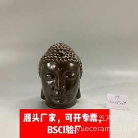 跨境陶瓷如来佛陶瓷佛像摆件家居书柜茶台禅意创意软装饰品工艺品