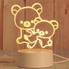 Creative three dimensional night light for bedroom, LED lantern for bed, with little bears, 3D, eyes protection