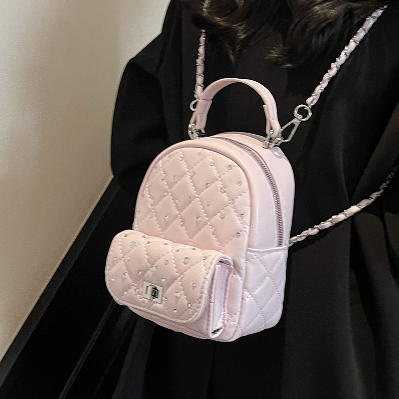 샤오샹풍 여성 백팩 2026 여름 신상 트렌디 패션 다이아몬드 체인백 다용도 여행용 미니 백팩