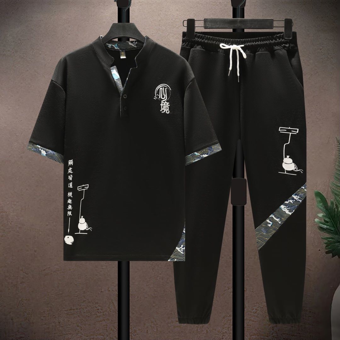 블랙 [탑+바지] 투피스 세트