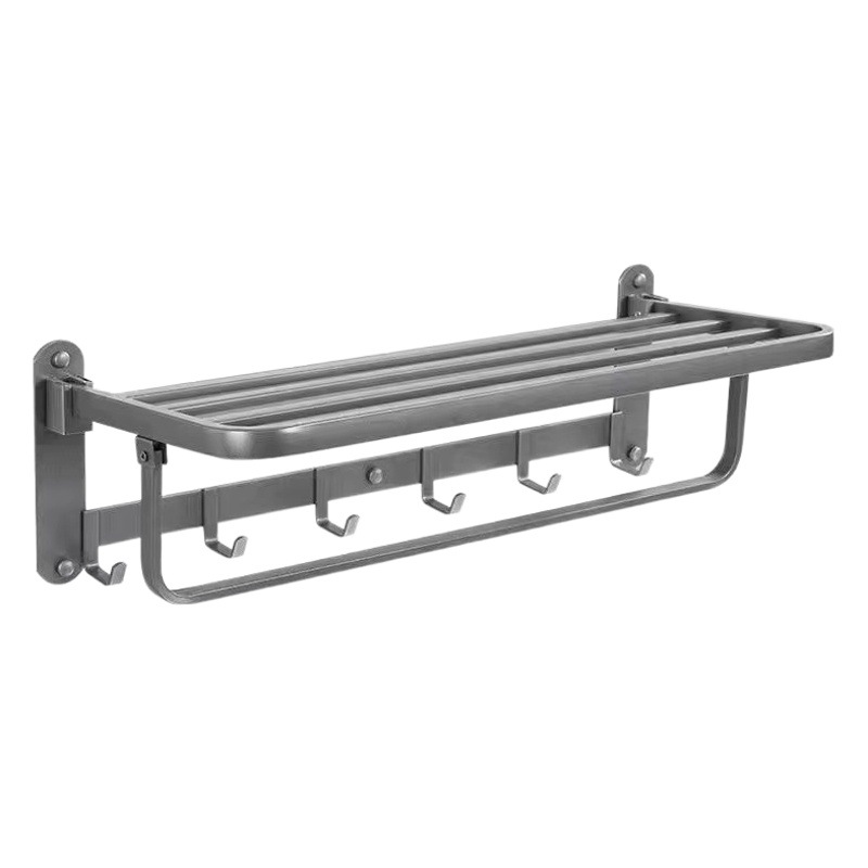 304 Stainless Steel Black Towel Rack Folding Black Bath Towel Rack Toilet Rack Bathroom Hardware Pendant