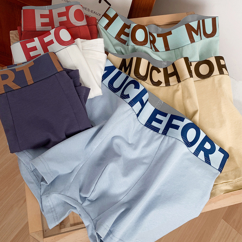 New cotton men's underwear antibacterial breathable personality letter boxers plus size trend wholesale men's boxers