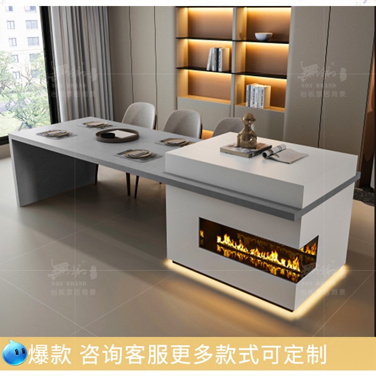 Mesa de mesa de mesa de mesa de mesa de mesa de isla integrada para el hogar, cocina occidental, mesa de isla de roca, encimera de cocina abierta, estación de guía de viento de Ji Ji, venta directa de fábrica