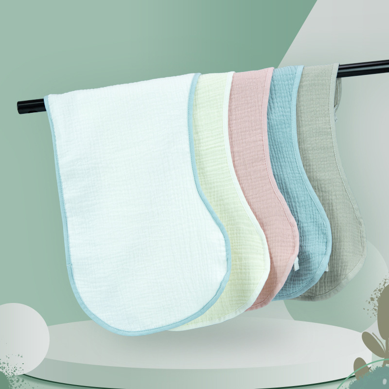 Crepe Baby Burp Towel Shoulder Pad Anti-Spitting Super Soft Bib Pure Cotton Gauze Small Square Baby Slippery Towel