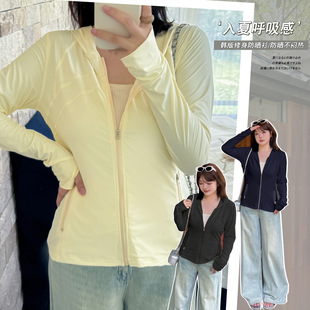 Mj500 Xuanchen Slightly Fat Large Size Korean Style Work Clothing Slim Hooded Sun Protection Shirt Summer Elastic Waist Air-Conditioned Jacket