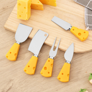 Factory wholesale cheese cheese knife fruit knife suit stainless steel mini kitchen knife fruit fork pizza knife