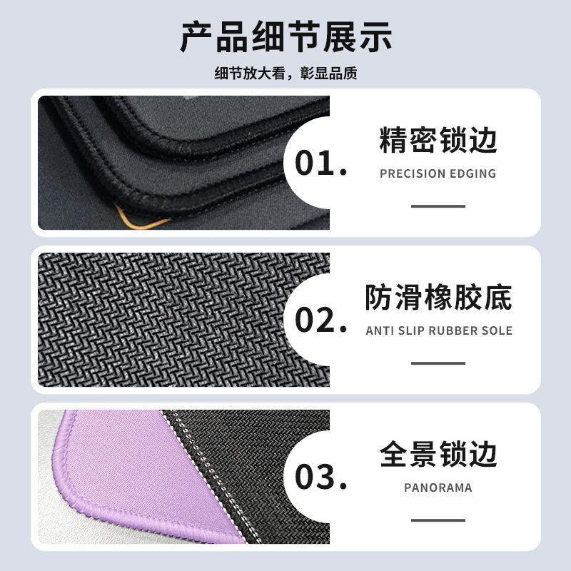渐变文字ins风鼠标垫超大号高级宿舍电脑键盘工位垫防滑耐脏桌垫|undefined