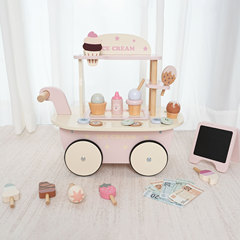 子供シミュレーションままごとアイスクリームもちカート販売台木製ケーキ女の子誕生日プレゼントおもちゃ