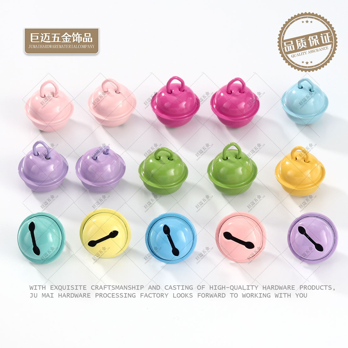 18mm candy color paint little bell shape diy metal pet decorations accessories key chain accessories handmade pendant