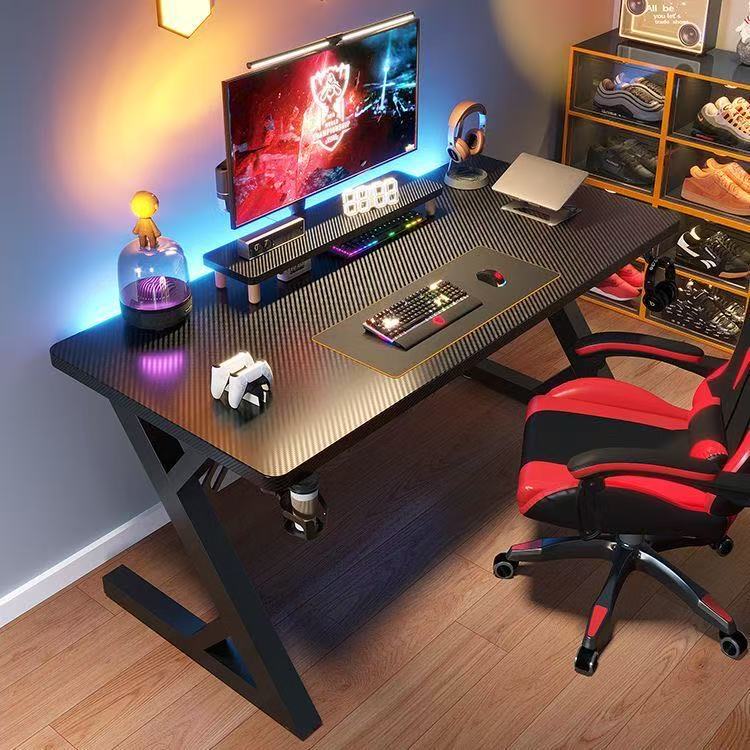 Taiwanese-style carbon fiber gaming desk, home study desk, bedroom office desk, rental room desk, simple gaming computer desk