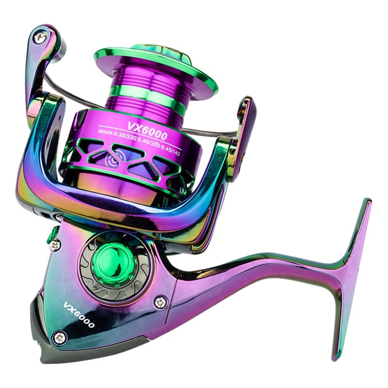 Camaleón rueca colorido línea de pesca Polo de mar Luya rueda de largo alcance metal micro alambre ligero taza rebordear bajo artes de pesca